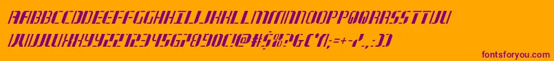 フォントjetwaycondital – オレンジの背景に紫のフォント