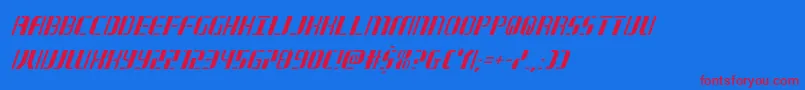 Czcionka jetwaycondital – czerwone czcionki na niebieskim tle