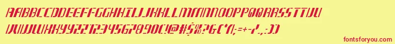 jetwaycondital Font – Red Fonts on Yellow Background