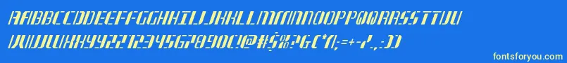 jetwaycondital Font – Yellow Fonts on Blue Background