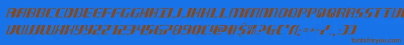 jetwayital Font – Brown Fonts on Blue Background