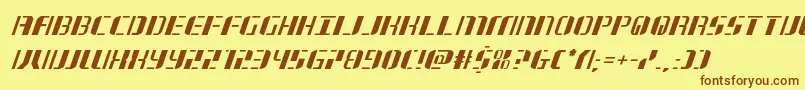 jetwayital Font – Brown Fonts on Yellow Background