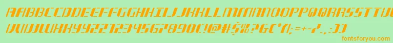 jetwayital-Schriftart – Orangefarbene Schriften auf grünem Hintergrund