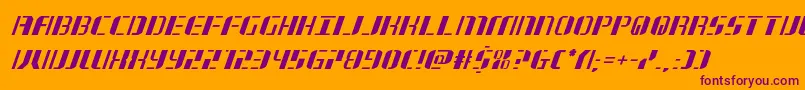 jetwayital Font – Purple Fonts on Orange Background