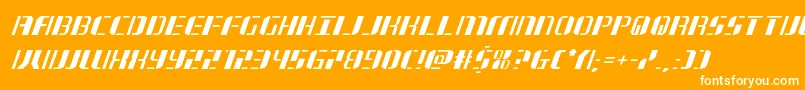 Fonte jetwayital – fontes brancas em um fundo laranja