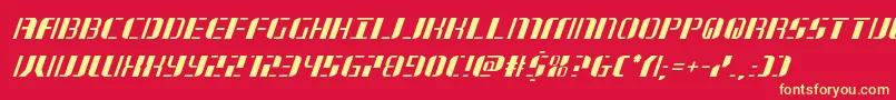 Шрифт jetwayital – жёлтые шрифты на красном фоне
