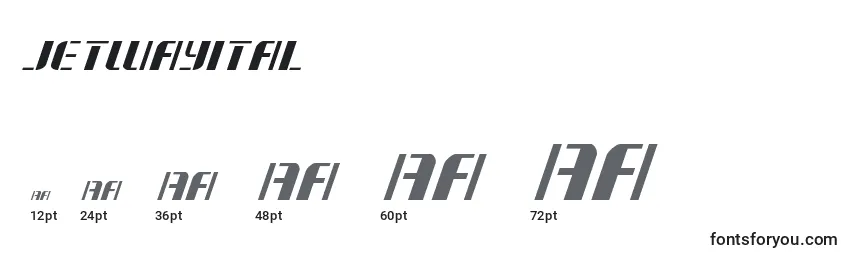 Размеры шрифта Jetwayital (130824)