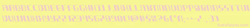 jetwayleft-fontti – vaaleanpunaiset fontit keltaisella taustalla