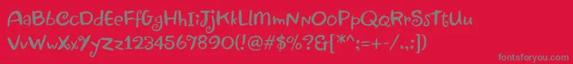 Jewels Font – Gray Fonts on Red Background