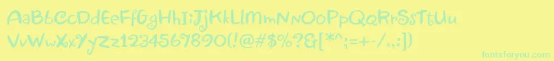 Czcionka Jewels – zielone czcionki na żółtym tle
