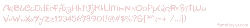 Jewels-fontti – vaaleanpunaiset fontit valkoisella taustalla