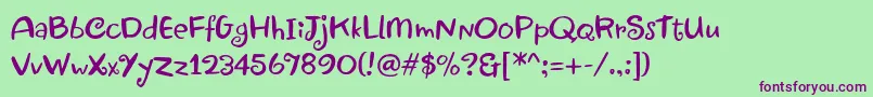 Jewels Font – Purple Fonts on Green Background