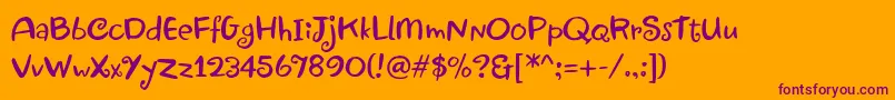 Jewels Font – Purple Fonts on Orange Background