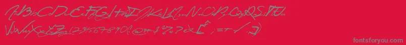 Jey-Schriftart – Graue Schriften auf rotem Hintergrund
