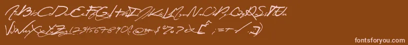 Jey-Schriftart – Rosa Schriften auf braunem Hintergrund