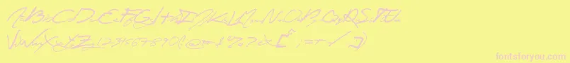 Jey-Schriftart – Rosa Schriften auf gelbem Hintergrund