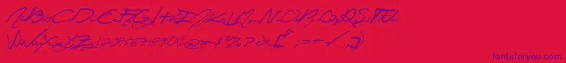Jey-Schriftart – Violette Schriften auf rotem Hintergrund