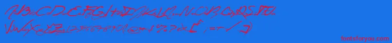 Jey Font – Red Fonts on Blue Background