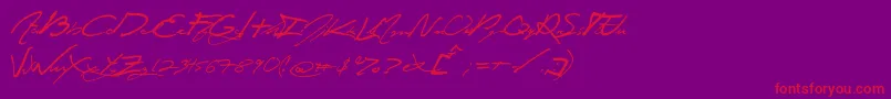 Weitere Informationen zur Jey-Schriftart Jey-Schriftart – Rote Schriften auf violettem Hintergrund