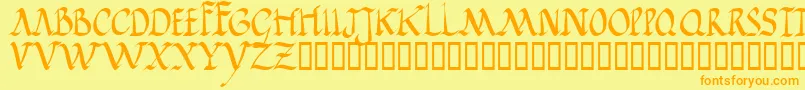 JGJRR    Font – Orange Fonts on Yellow Background