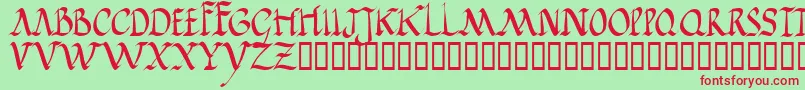 JGJRR    Font – Red Fonts on Green Background