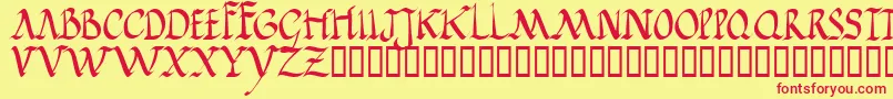 JGJRR    Font – Red Fonts on Yellow Background