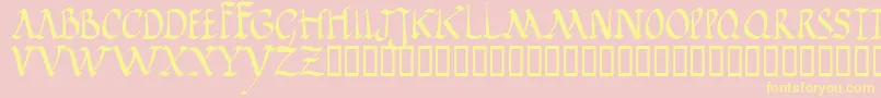 JGJRR    Font – Yellow Fonts on Pink Background