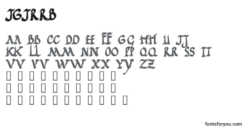 Fuente JGJRRB   (130831) - alfabeto, números, caracteres especiales