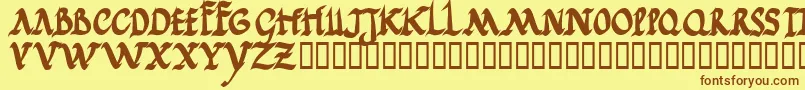 JGJRRB   Font – Brown Fonts on Yellow Background