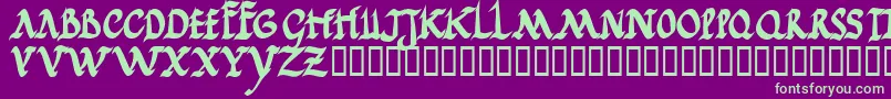 JGJRRB   Font – Green Fonts on Purple Background