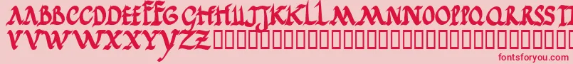 JGJRRB  -Schriftart – Rote Schriften auf rosa Hintergrund