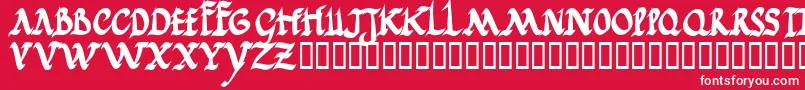 JGJRRB  -fontti – valkoiset fontit punaisella taustalla