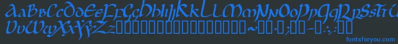 Шрифт JGJUI    – синие шрифты на чёрном фоне