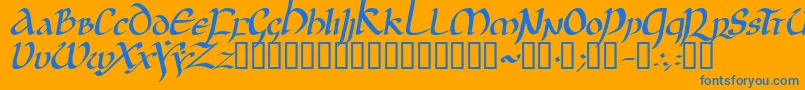 フォントJGJUI    – オレンジの背景に青い文字
