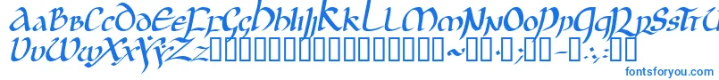 フォントJGJUI    – 白い背景に青い文字