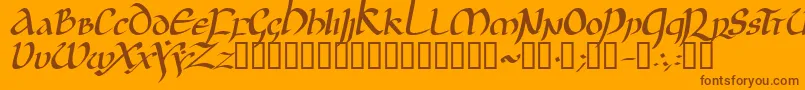 JGJUI   -fontti – ruskeat fontit oranssilla taustalla