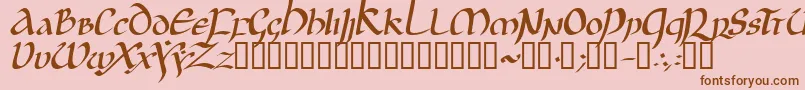 JGJUI   -Schriftart – Braune Schriften auf rosa Hintergrund