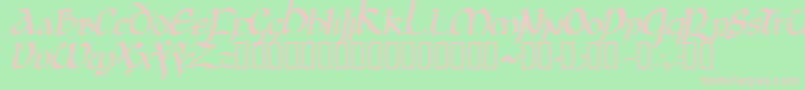フォントJGJUI    – 緑の背景にピンクのフォント