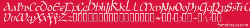 JGJUI   -fontti – vaaleanpunaiset fontit punaisella taustalla