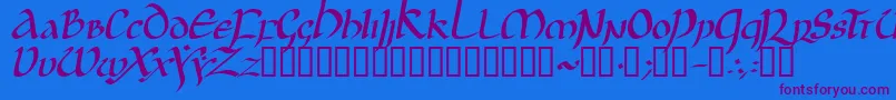 Шрифт JGJUI    – фиолетовые шрифты на синем фоне