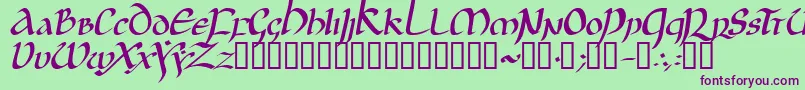 JGJUI   -fontti – violetit fontit vihreällä taustalla