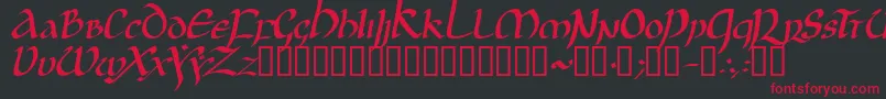 フォントJGJUI    – 黒い背景に赤い文字