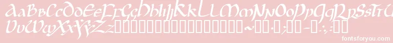JGJUI   -fontti – valkoiset fontit vaaleanpunaisella taustalla