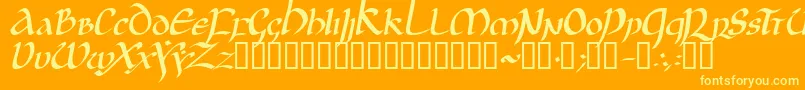 Шрифт JGJUI    – жёлтые шрифты на оранжевом фоне