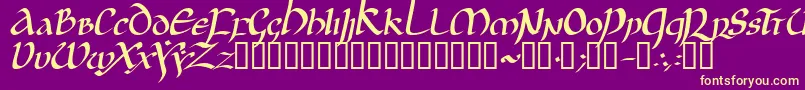 JGJUI   -fontti – keltaiset fontit violetilla taustalla