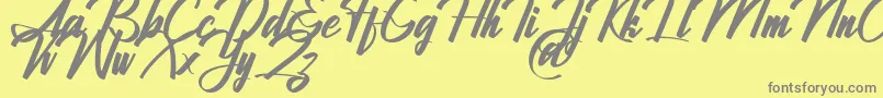 Jhanttan Personal Use Only Font – Gray Fonts on Yellow Background