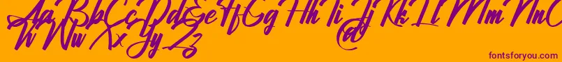 Jhanttan Personal Use Only Font – Purple Fonts on Orange Background