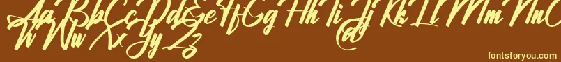 Jhanttan Personal Use Only Font – Yellow Fonts on Brown Background