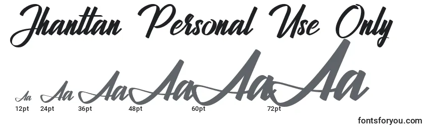 Jhanttan Personal Use Only Font Sizes
