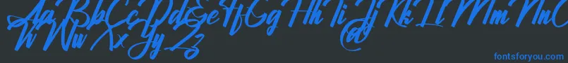 Jhanttan Personal Use Only Font – Blue Fonts on Black Background